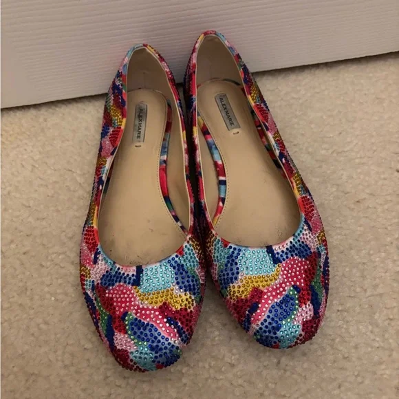 🎆5 for $25 Alex Marie Multicolor Sequin Flats - Picture 2 of 6